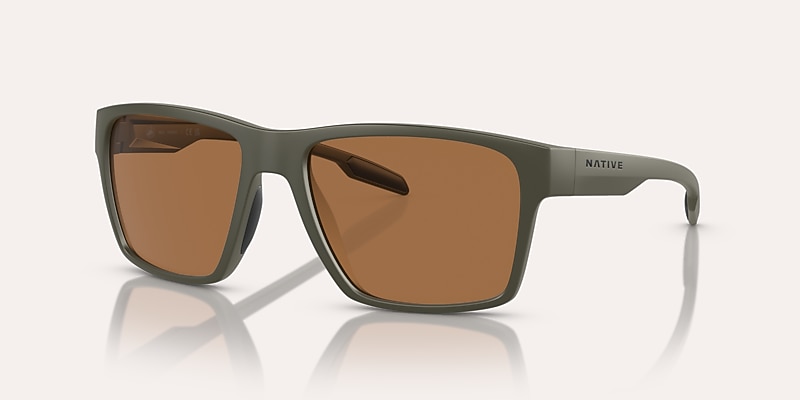 Lunettes de soleil Native Breck XL (56-17) avec Brun verre et Olive mat monture Image 1 de 5