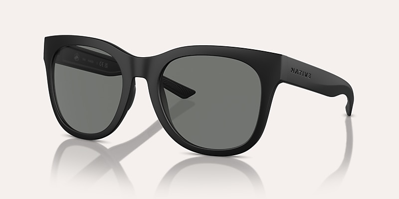 Lunettes de soleil Native Tiaga XL (55-20) avec Gris Polarisant verre et Noir mat monture Image 1 de 5