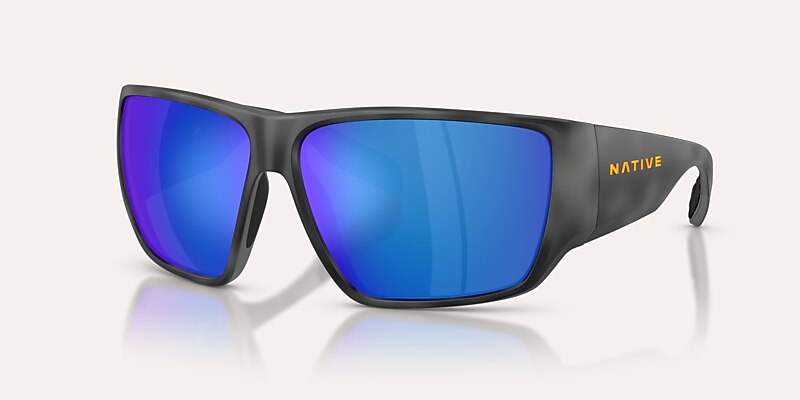 Lunettes de soleil Native Sightcaster II L (64-13) avec Bleu reflex polarisé verre et Écaille de tortue obsidienne monture Image 1 de 6