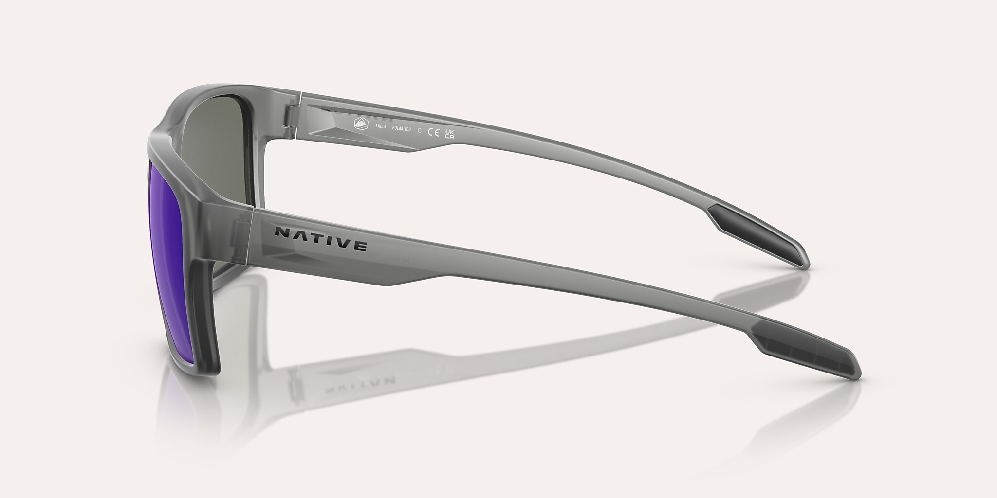 Sunglasses Native Breck XL (56-17) with Blue lens and Matte Smoke Crystal frame Image 3 of 5