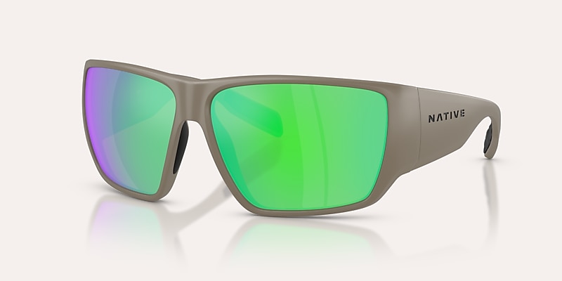 Sunglasses Native Sightcaster II L (64-13) with Green Reflex Polarized lens and Matte Desert Tan frame Image 1 of 6