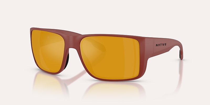 Sunglasses Native Badlands M (58-16) with Bronze Reflex Polarized lens and Red frame Image 1 of 6