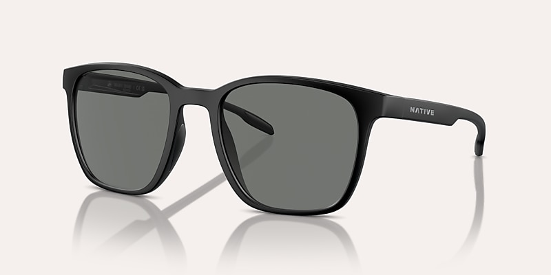 Sunglasses Native Targhee Square XL (54-20) with Grey Polarized lens and Matte Black frame Image 1 of 6