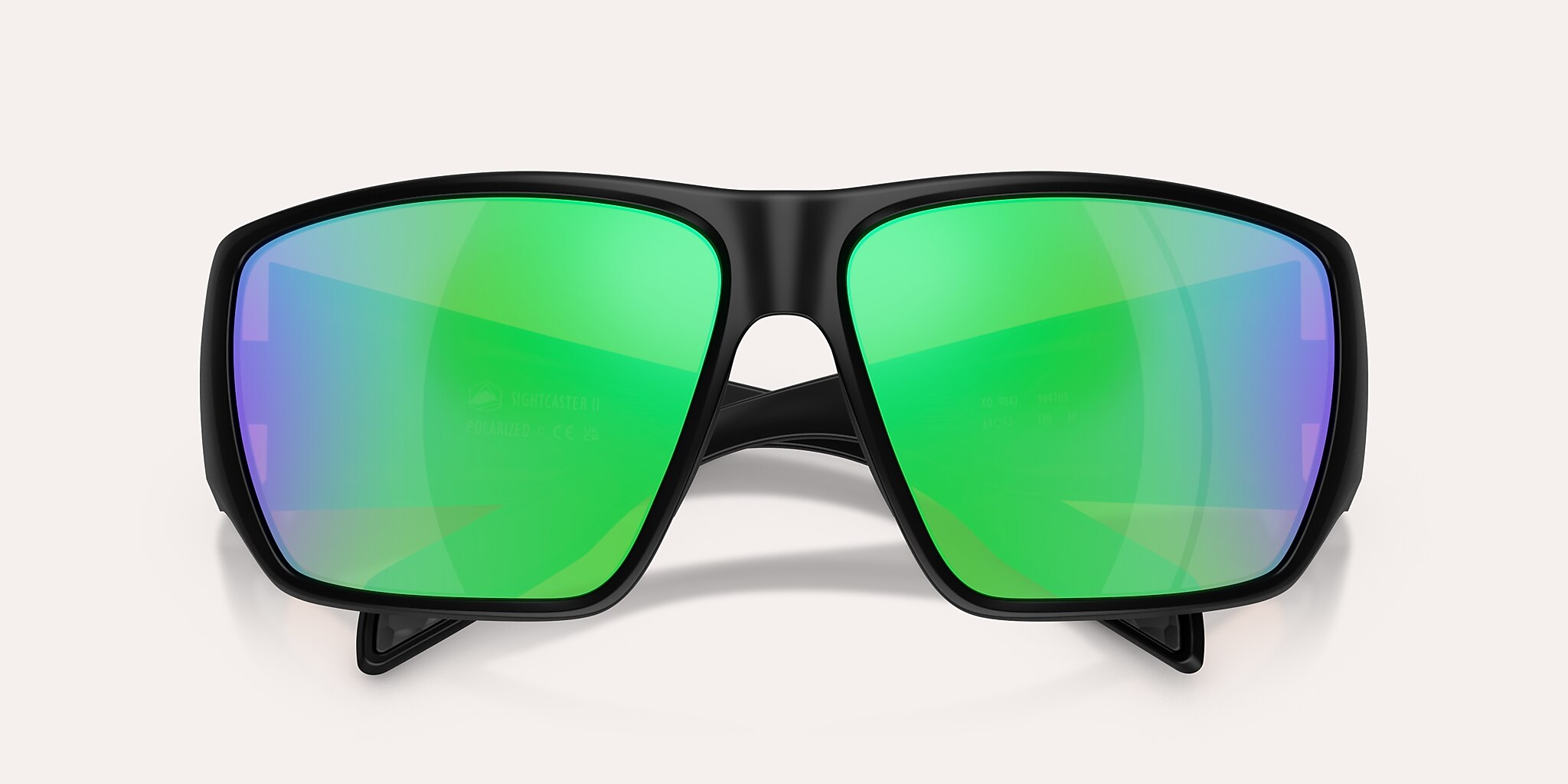 Sunglasses Native Sightcaster II L (64-13) with Green Reflex Polarized lens and Matte Black frame Image 5 of 6
