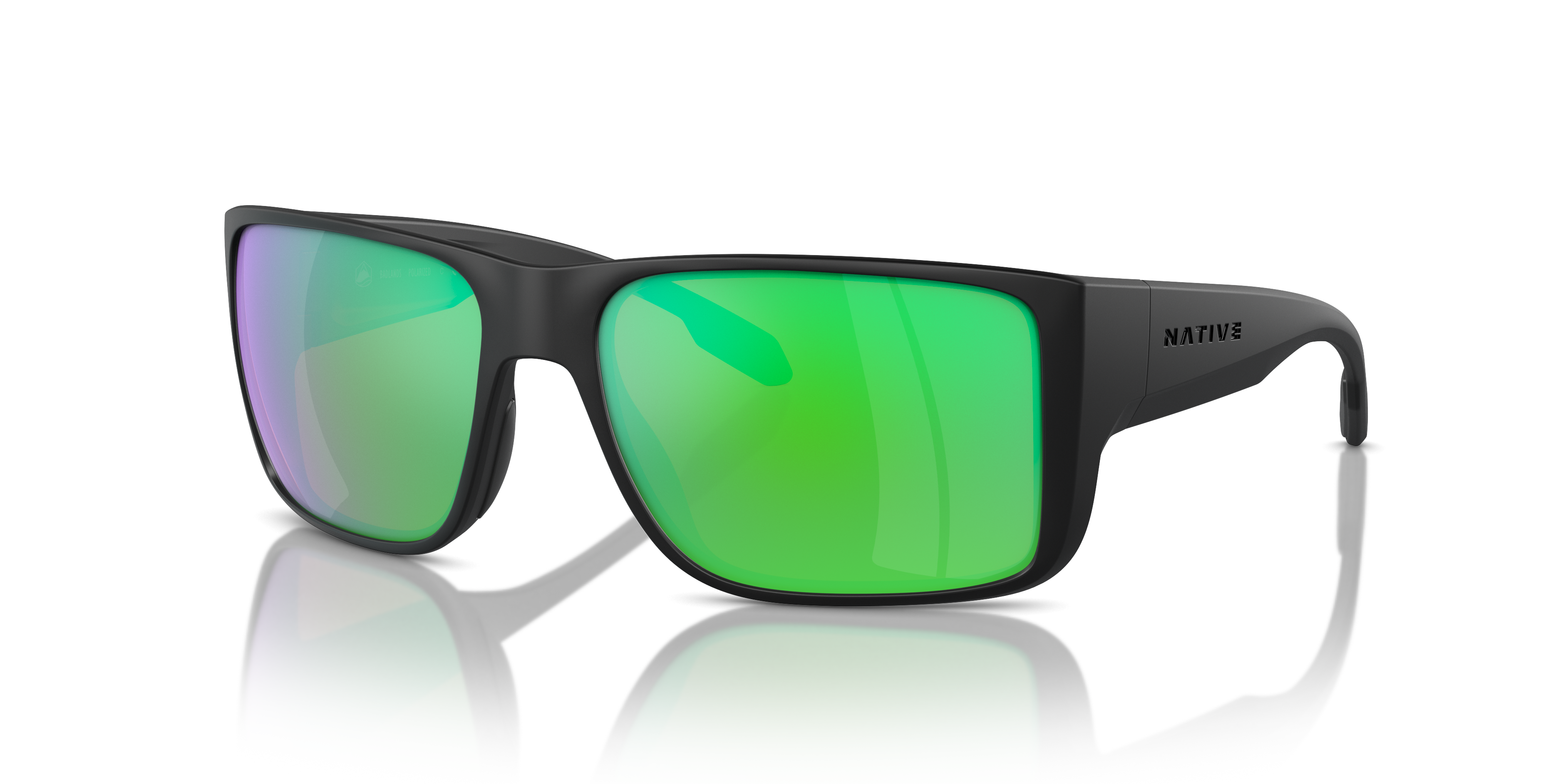 Badlands Sunglasses Green Reflex Polarized | Native Eyewear®