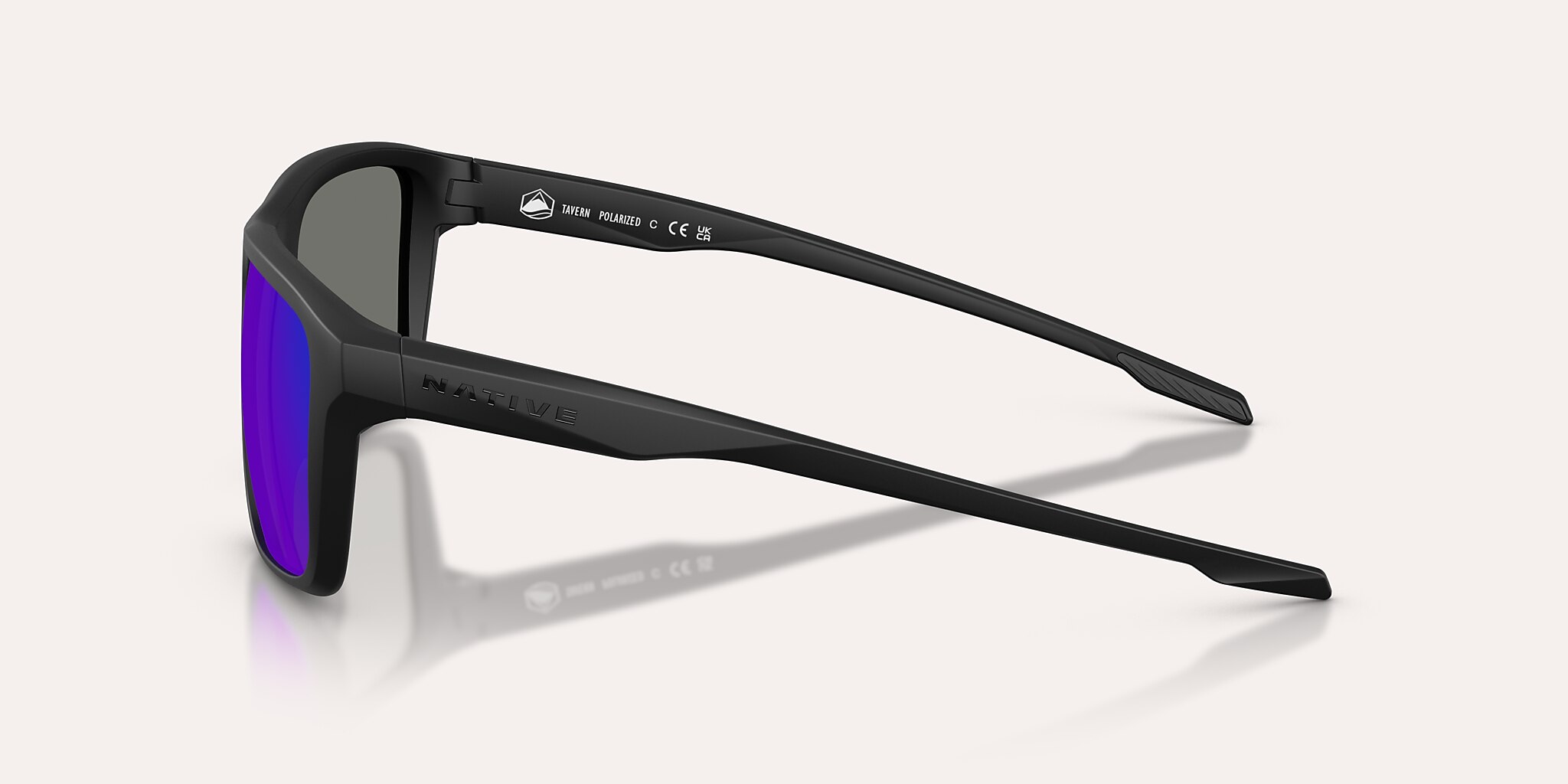 Sunglasses Native Tavern M (57-17) with Blue Reflex Polarized lens and Matte Black frame Image 3 of 6