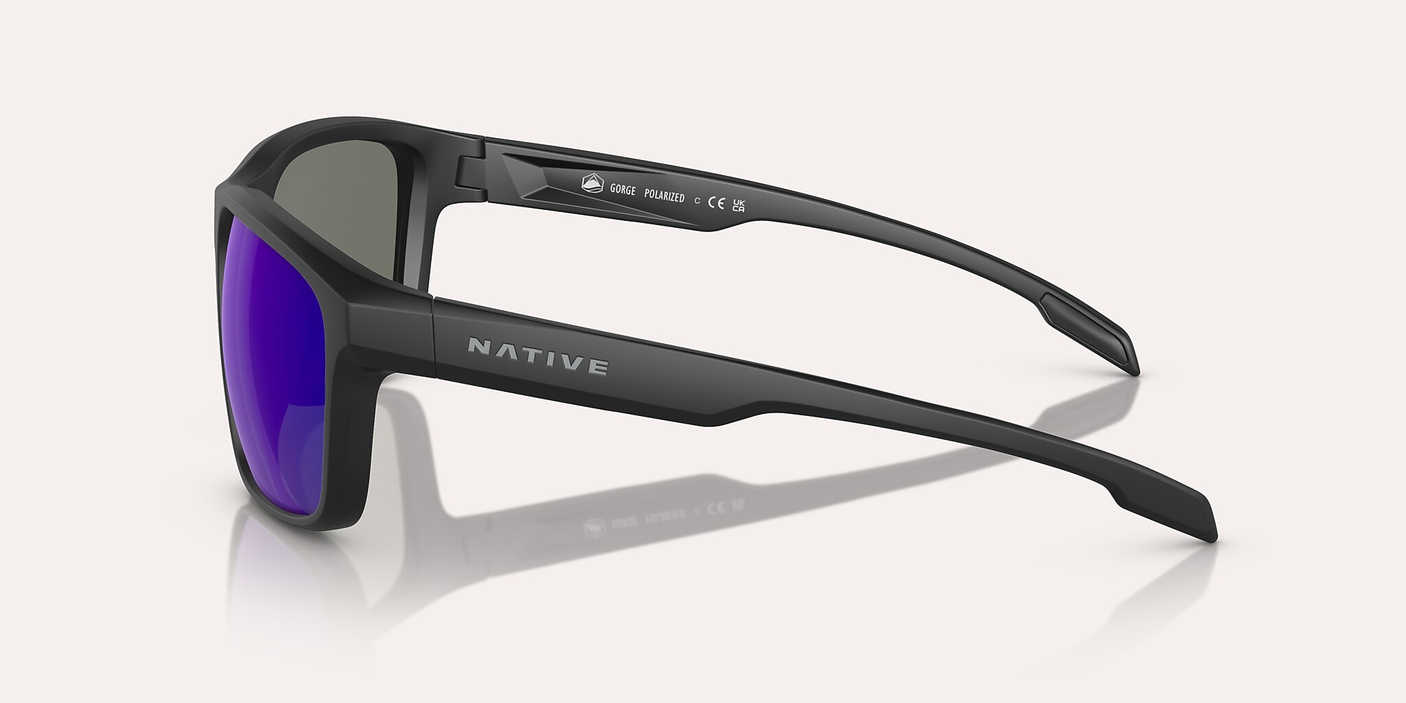 Sunglasses Native Gorge L (59-17) with Blue lens and Matte Black frame Image 3 of 5