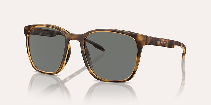 Sunglasses Native Targhee Square XL (54-20) with Grey Polarized lens and Matte Tortoise frame Image 1 of 5