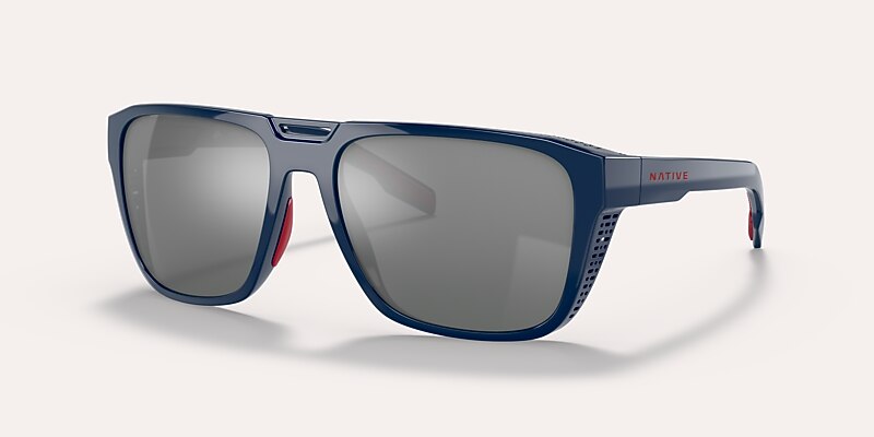 Lunettes de soleil Native Mammoth XL (57-16) avec Reflet argenté verre et Mountaineering Bleu monture Image 1 de 5