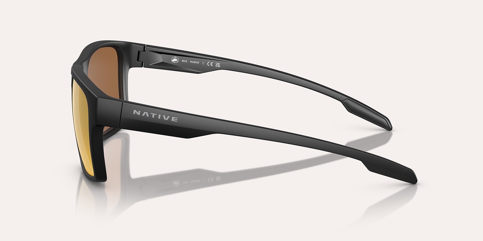 Sunglasses Native Breck XL (56-17) with Bronze lens and Matte Black frame Image 3 of 5