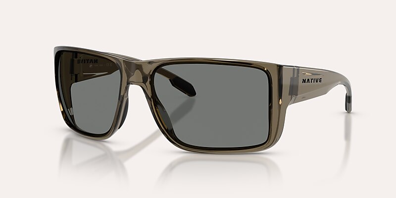 Lunettes de soleil Native Badlands XL XL (62-16) avec Gris Polarisant verre et Quartz fumé monture Image 1 de 5