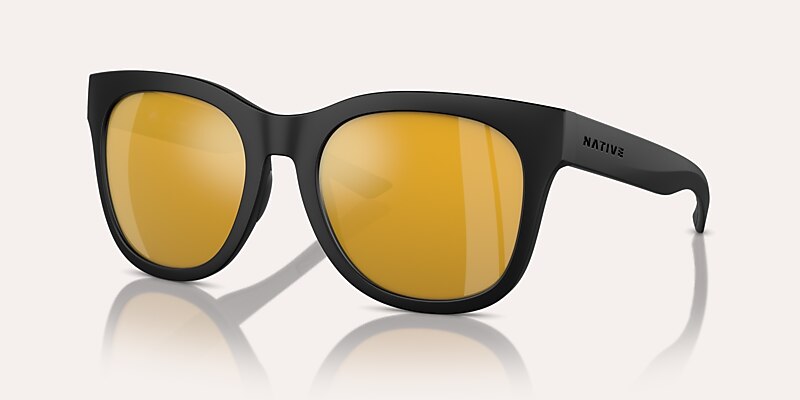 Sunglasses Native Tiaga XL (55-20) with Bronze Reflex Polarized lens and Matte Black frame Image 1 of 5