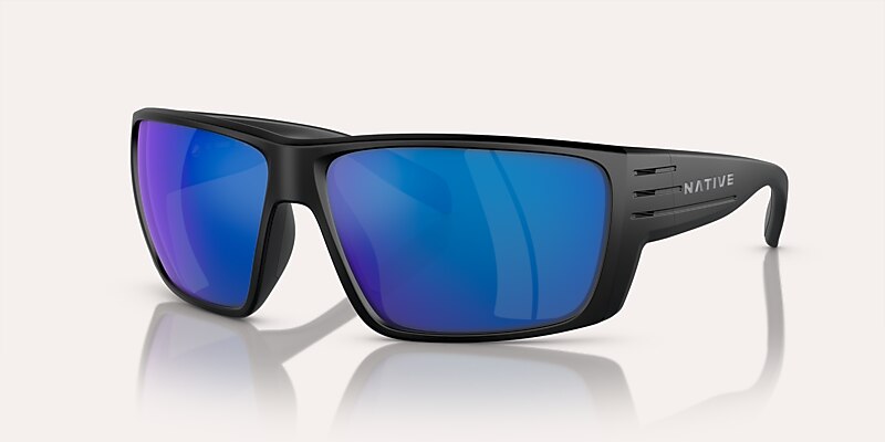 Sunglasses Native Griz L (66-14) with Blue Reflex lens and Matte Black frame Image 1 of 5