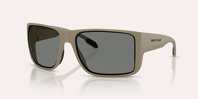 Lunettes de soleil Native Badlands XL XL (62-16) avec Gris Polarisant verre et Désert Havane mat monture Image 1 de 5