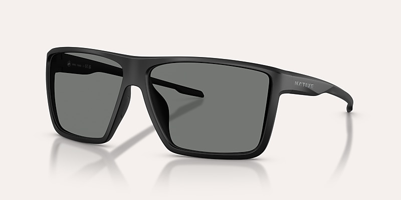 Lunettes de soleil Native Tavern XL XL (64-12) avec Gris Polarisant verre et Noir mat monture Image 1 de 5
