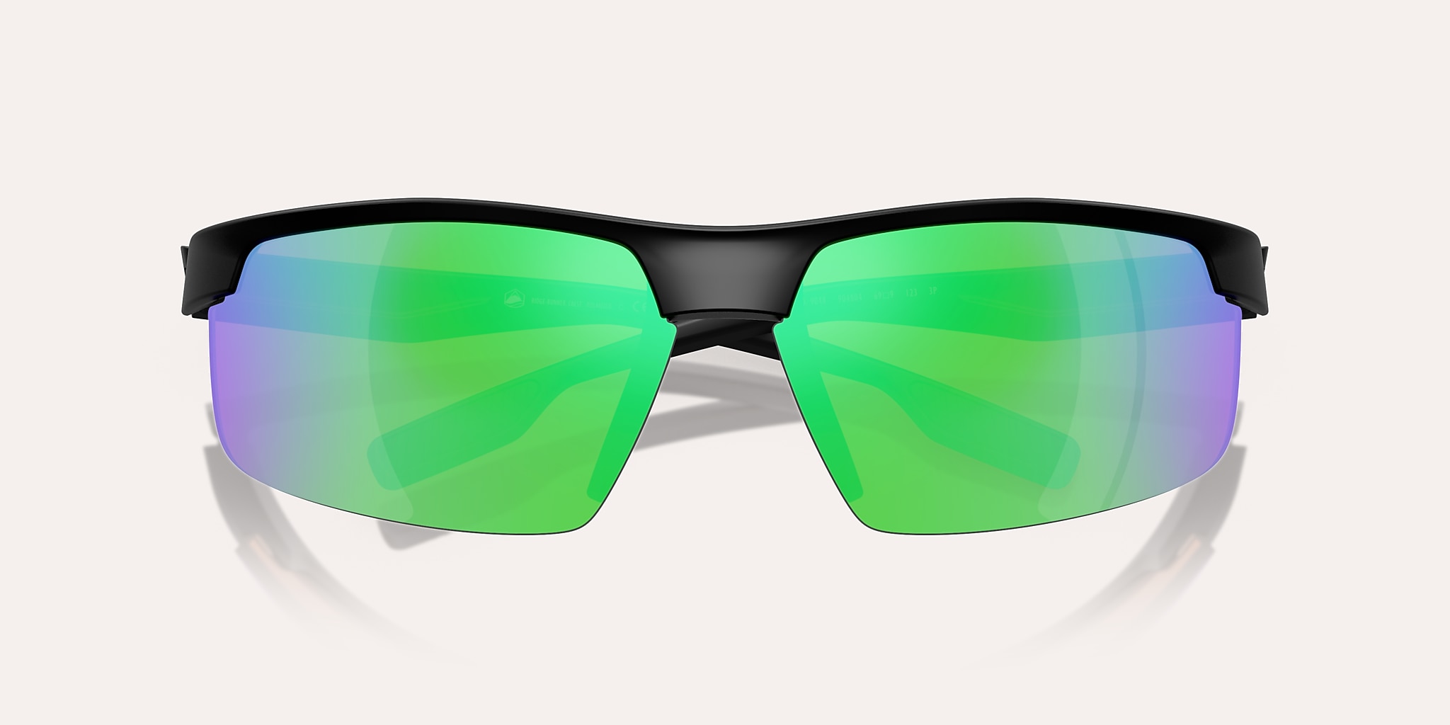 Sunglasses Native Ridge-Runner Crest XL (69-09) with Green Reflex Polarized lens and Matte Black frame Image 5 of 6