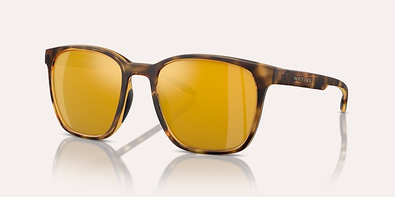 Sunglasses Native Targhee Square XL (54-20) with Bronze Reflex Polarized lens and Matte Tortoise frame Image 1 of 6