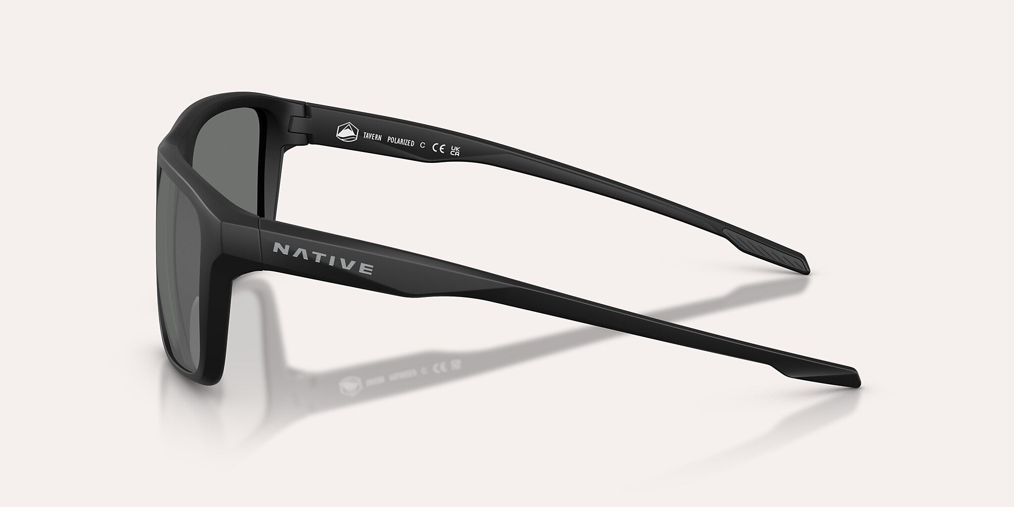 Sunglasses Native Tavern M (57-17) with Silver Reflex Polarized lens and Matte Black frame Image 3 of 6