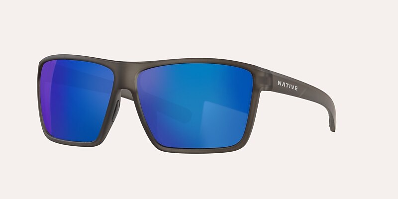 Sunglasses Native Wells XL M (64-12) with Blue Reflex lens and Smoke Crystal frame Image 1 of 4
