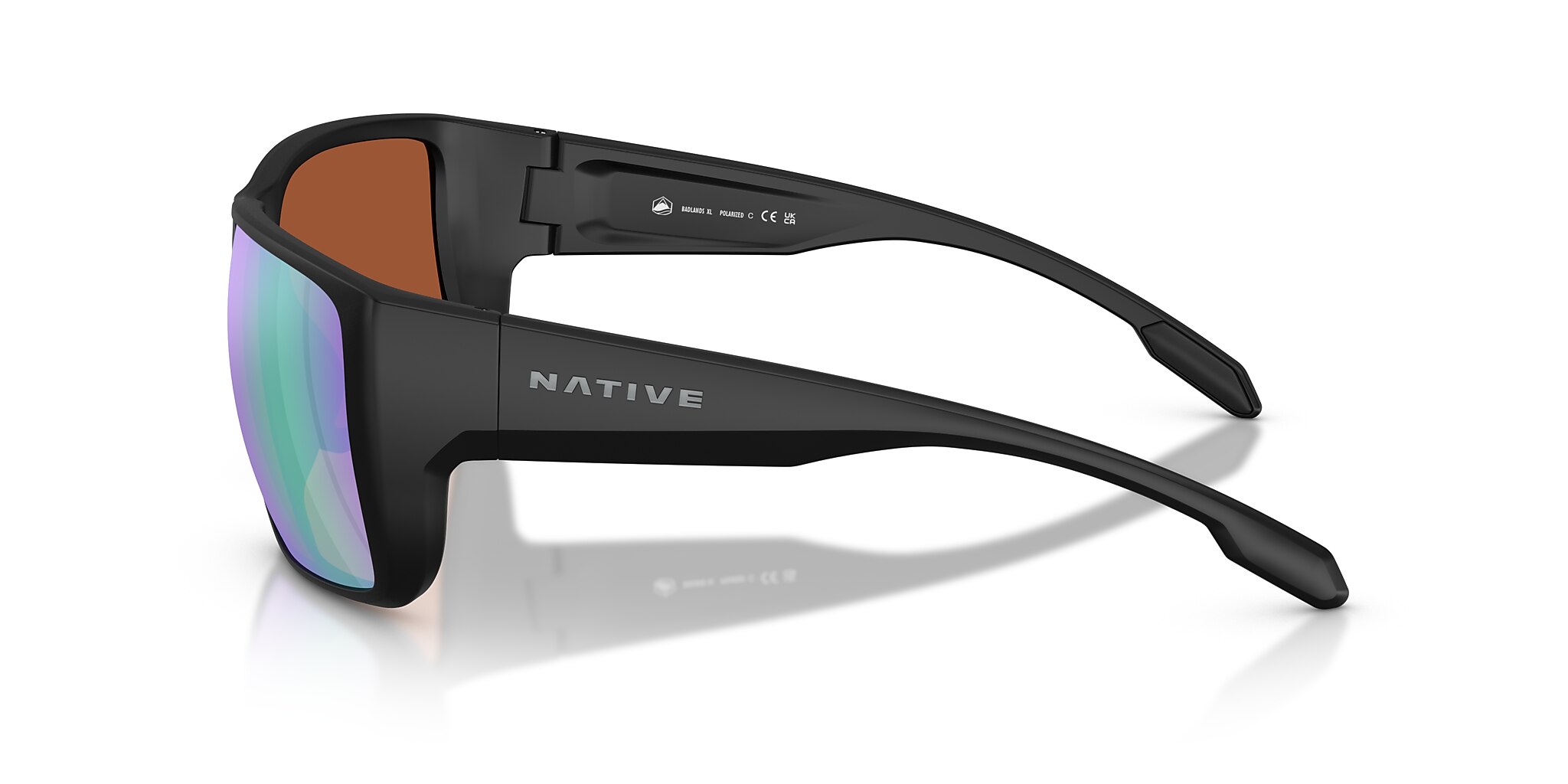 Badlands XL Sunglasses Green Reflex Polarized | Native Eyewear®