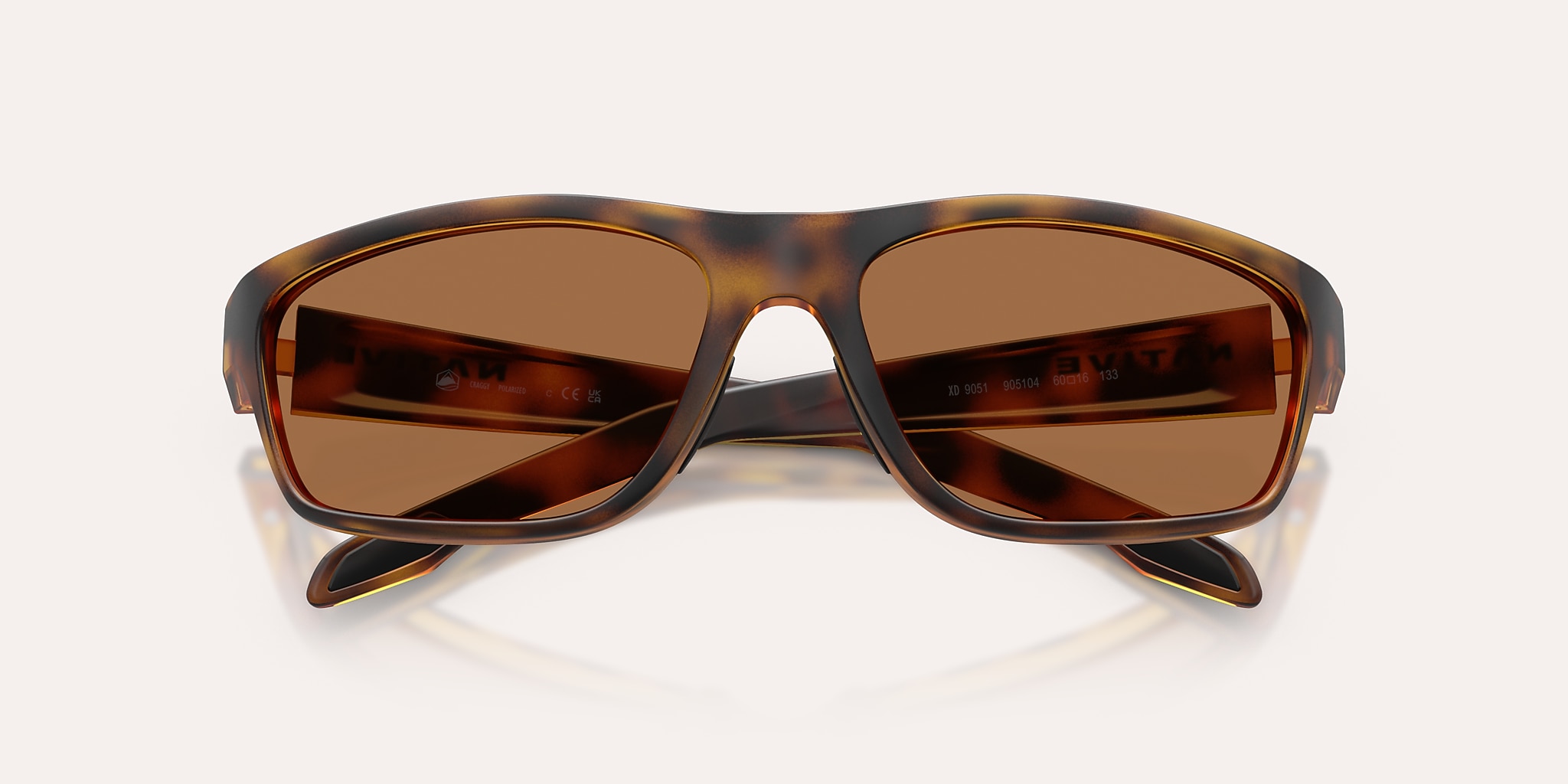 Sunglasses Native Craggy M (60-16) with Brown Polarized lens and Matte Tortoise frame Image 5 of 5