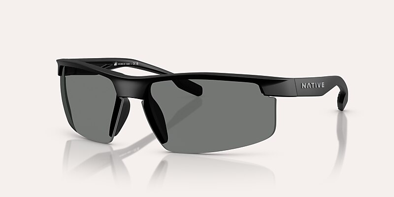 Sunglasses Native Ridge-Runner Crest XL (69-09) with Grey Polarized lens and Matte Black frame Image 1 of 6