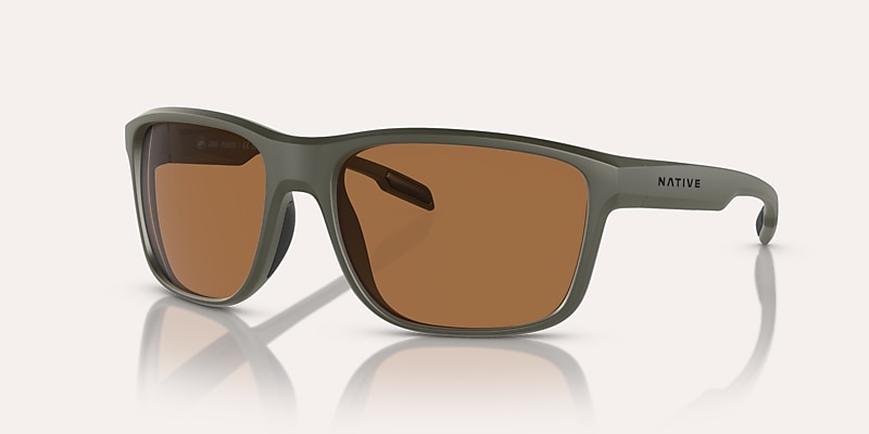 Lunettes de soleil Native Gorge L (59-17) avec Brun verre et Olive mat monture Image 1 de 5