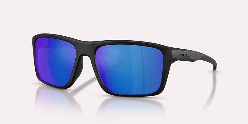 Sunglasses Native Tavern M (57-17) with Blue Reflex Polarized lens and Matte Black frame Image 1 of 6