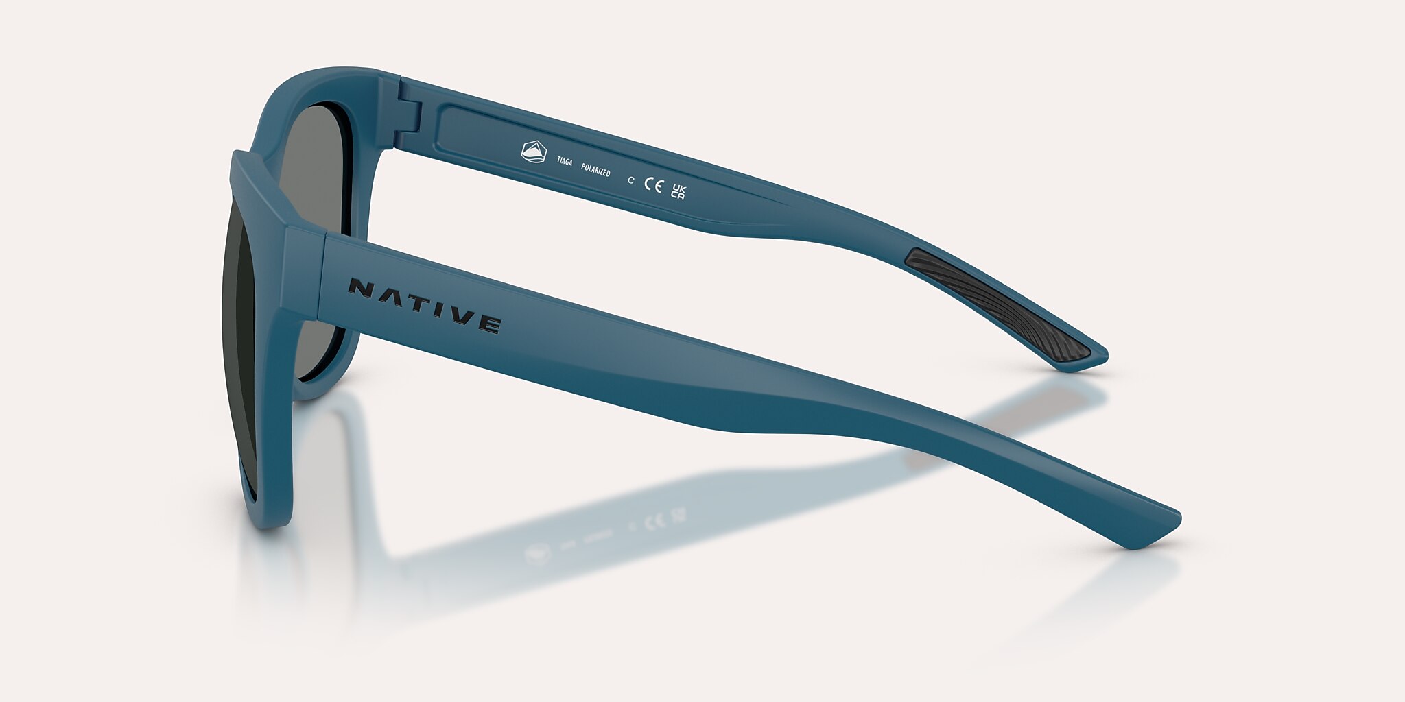 Sunglasses Native Tiaga XL (55-20) with Grey Polarized lens and Overland Blue frame Image 3 of 5