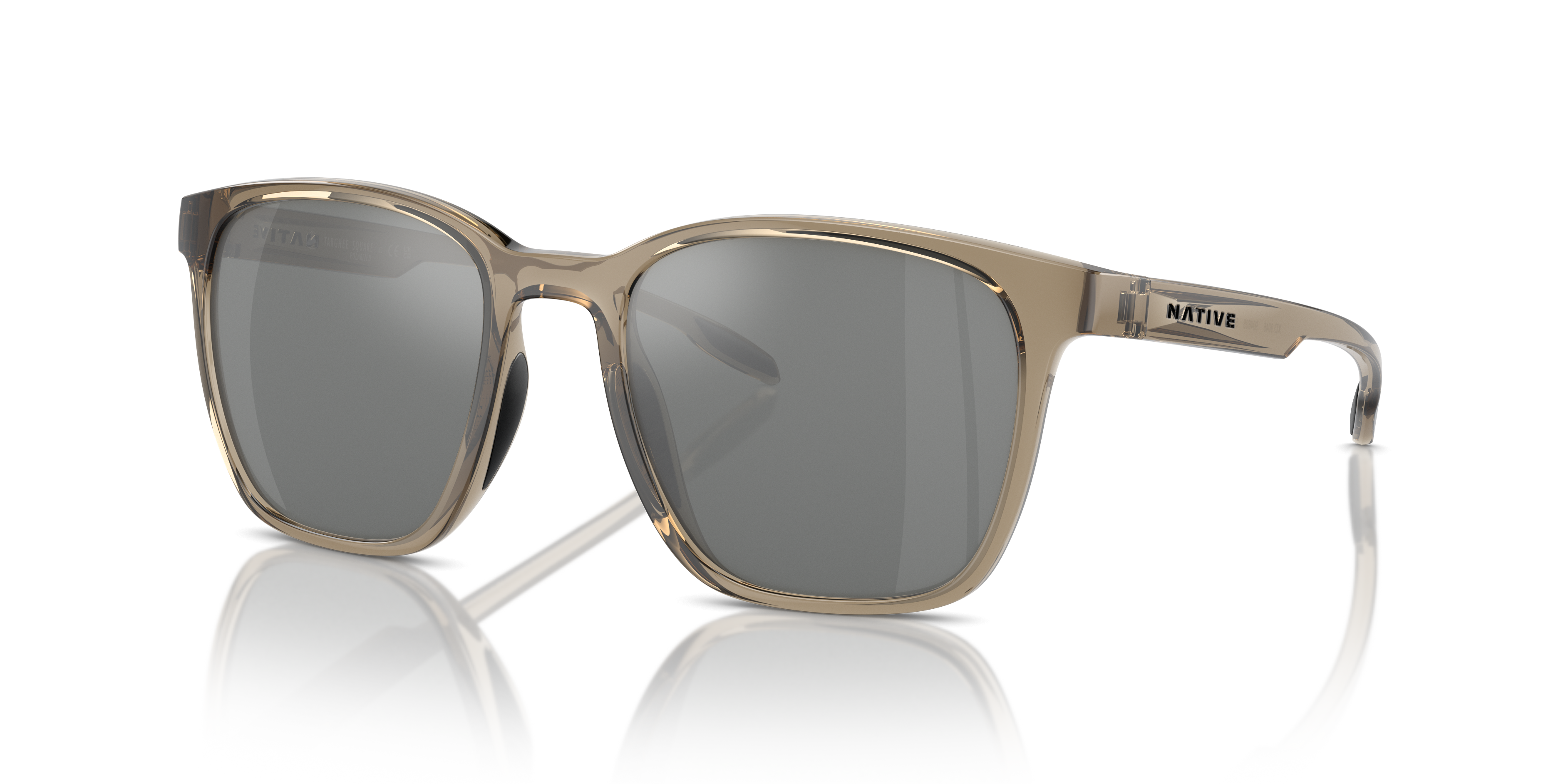 Targhee Square Sunglasses Silver Reflex Polarized | Native Eyewear®