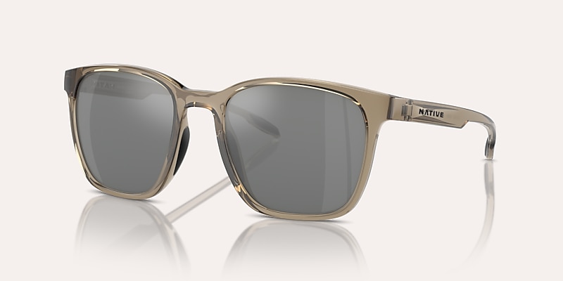 Sunglasses Native Targhee Square XL (54-20) with Silver Reflex Polarized lens and Smokey Quartz frame Image 1 of 5